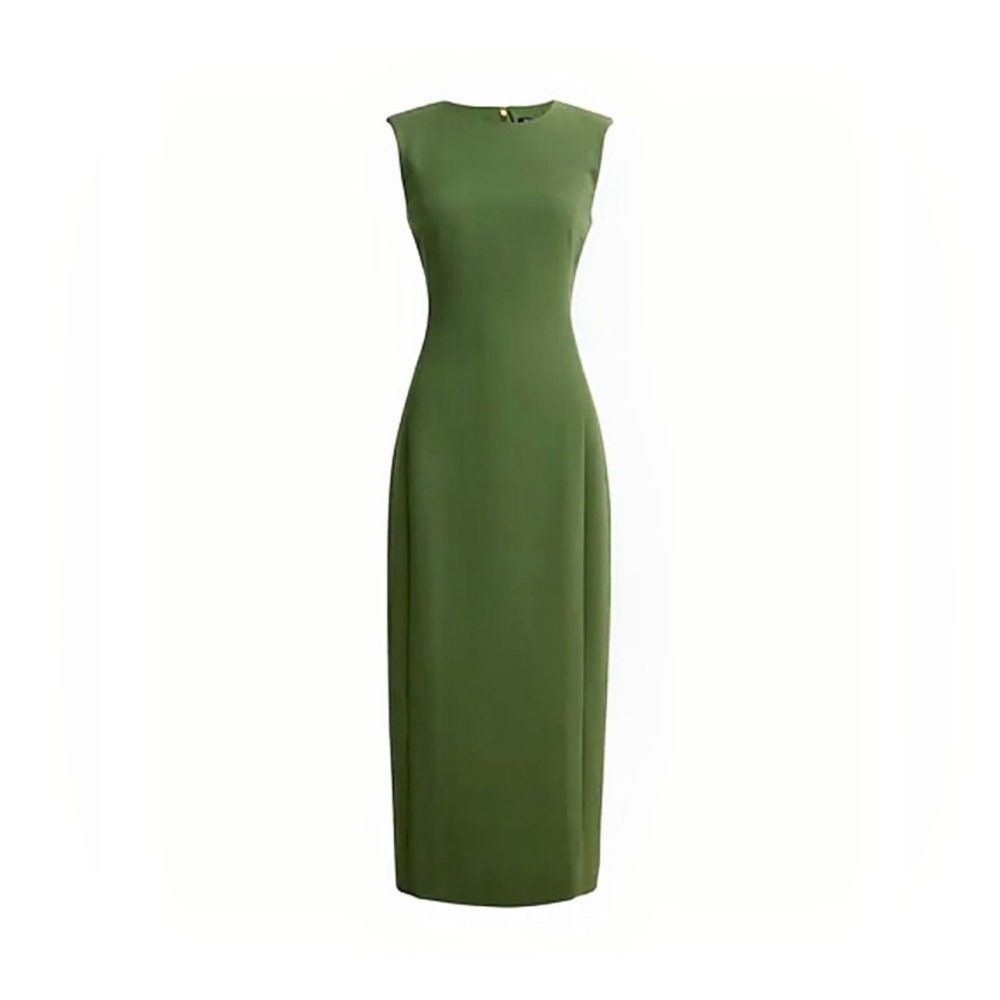 J. Crew Olive Green Sleeveless Midi Dress | NWT | NEW! | size 2